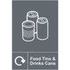 Food Tins & Drinks Can Recycling Sign Self Adh Vinyl 150mm x 200mm thumbnail-0