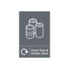 Food Tins & Drinks Cans Recycling Sign Rigid PVC 150mm x 200mm thumbnail-0