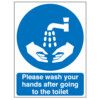 Please Wash Your Hands After Going to the Toilet Vinyl Sign 150mm x 200mm thumbnail-0