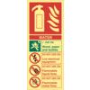 Water Fire Extinguisher Photoluminescent Rigid PVC Sign - 82 x 202mm thumbnail-0