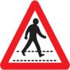 Pedestrian Crossing Post-fix Class 2 Reflective Aluminium Sign 680mm x 600mm thumbnail-0