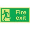 Fire Exit Man Left Photoluminescent Rigid PVC Sign 300mm x 150mm thumbnail-0
