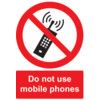 Do Not Use Mobile Phones Vinyl Sign 148mm x 210mm thumbnail-0