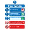 Fire Action Rigid PVC Sign 250mm x 300mm thumbnail-0