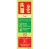 Foam Fire Extinguisher Photoluminescent Rigid PVC Sign 90mm x 280mm thumbnail-0