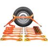 3m x 50mm, Vehicle Recovery Strap - Set of 4, 7250kg Load Capacity, Orange, 4-Piece thumbnail-0