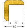 Collision Edge Protection Cover, Right Angle, Polyurethane, Yellow/Black, 1m x 60mm x 60mm thumbnail-1