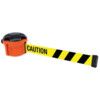 XS Unit Retractable Belt Barrier, Nylon, Orange, Yellow/Black 'Caution' Tape thumbnail-0