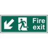 FIRE EXIT (MAN ARROW DOWN/LEFT)-RPVC (600 X 200MM) thumbnail-0