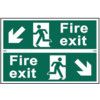 FIREEXIT MANRUNNING ARROW DIAGONALLY DOWNLEFT/RIGHT-PVC(300X200MM) thumbnail-0