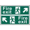 FIRE EXIT MAN RUNNING ARROW DIAGONALLY UPLEFT/RIGHT-PVC(300X200MM) thumbnail-0