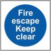 FIRE ESCAPE KEEP CLEAR - RPVC(100X 100MM) thumbnail-0