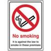 NO SMOKING IT IS AGAINST LAW TO SMOKE IN PREMISES-RPVC(148X210MM) thumbnail-0