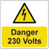 DANGER 230 VOLTS - PK-5 PVC(75 X75MM) thumbnail-0