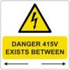 DANGER 415 VOLTS EXISTS BETWEEN -PK-5 SAV (75 X 75MM) thumbnail-0