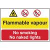 FLAMMABLE VAPOUR / NO SMOKING ORNAKED LIGHTS - PVC (600 X 400MM) thumbnail-0