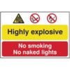 HIGHLY EXPLOSIVE NO SMOKING ORNAK ED LIGHTS - PVC (600 X 400MM) thumbnail-0