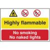 HIGHLY FLAMMABLE / NO SMOKING ORNAKED LIGHTS - PVC (600 X 400MM) thumbnail-0