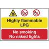 HIGHLY FLAMMABLE LPG NO SMOKING OR NAKED LIGHTS - PVC (600X400MM) thumbnail-0