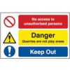 QUARRY SIGN: NO ACCESS TO UNAUTHORISED PERSONS - FMX (600X400MM) thumbnail-0