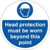 400MM DIA. HEAD PROTECTION MUSTBE WORN BEYOND FLOOR GRAPHIC thumbnail-0