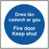 FIRE DOOR KEEP SHUT - WELSH/ENGLISH - RPVC (200 X 200MM) thumbnail-0