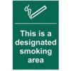 THIS IS A DESIGNATED SMOKING AREA- PVC (200 X 300MM) thumbnail-0