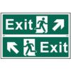 EXIT MAN RUNNING ARROW DIAGONALLY UP LEFT/RIGHT - PVC (300X200MM) thumbnail-0