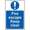 FIRE ESCAPE KEEP CLEAR - PVC (200X 300MM) thumbnail-0