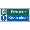 FIRE EXIT KEEP CLEAR - RPVC (600X200MM) thumbnail-0