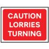 1050 X 750MM Ã‚Â TEMPORARY SIGN &FRAME - CAUTION LORRIES TURNING thumbnail-0