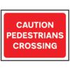 1050X750MM TEMPORARY SIGN & FRAME - CAUTION PEDESTRIANS CROSSING thumbnail-0