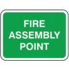 600 X 450MM DIBOND 'FIRE ASSEMBLY POINT' ROAD SIGN (WITH CHANNEL) thumbnail-0