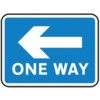 600 X 450MM DIBOND 'ONE WAY LEFTARROW' ROAD SIGN (WITH CHANNEL) thumbnail-0