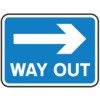 600 X 450MM DIBOND 'WAY OUT RIGHT ARROW' ROAD SIGN (WITH CHANNEL) thumbnail-0