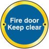 FIRE DOOR KEEP CLEAR DOOR DISC -PB (75MM DIA.) thumbnail-0