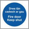 FIRE DOOR KEEP SHUT - WELSH/ENGLISH - SAV (200 X 200MM) thumbnail-0