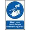 WASH YOUR HANDS BEFORE COMMENCING WORK - PVC (200 X 300MM) thumbnail-0