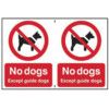 NO DOGS EXCEPT GUIDE DOGS -CLG(300 X 200MM) thumbnail-0