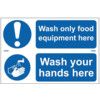 WASH ONLY FOOD EQUIPMENT HERE/WASH YOUR HANDS HERE-PVC(300X200MM)  thumbnail-0