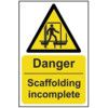 DANGER SCAFFOLDING INCOMPLETE -SAV (400 X 600MM) thumbnail-0