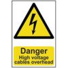 DANGER HIGH VOLTAGE CABLESOVERHEAD - RPVC (200 X 300MM) thumbnail-0