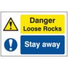 QUARRY SIGN: DANGER LOOSE ROCKS /STAY AWAY - FMX (600 X 400MM) thumbnail-0