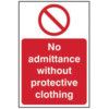 NO ADMITTANCE WITHOUT PROTECTIVECLOTHING - RPVC (200 X 300MM) thumbnail-0