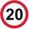 450MM DIA. DIBOND 20MPH ROAD SIGN(WITH CHANNEL) thumbnail-0