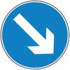 600MM DIA. DIBOND 'DOWN/RIGHTARROW' ROAD SIGN (WITH CHANNEL) thumbnail-0