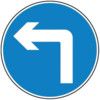 600MM DIA. DIBOND 'LEFT TURN'ROAD SIGN (WITH CHANNEL) thumbnail-0