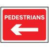 600 X 450MM Ã‚Â TEMPORARY SIGN -PEDESTRIANS (ARROW LEFT) thumbnail-0