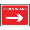 600X450MM TEMPORARY SIGN & FRAME- PEDESTRIANS W REVERSIBLE ARROW thumbnail-0