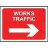 1050 X 750MM Ã‚Â TEMPORARY SIGN -WORKS TRAFFIC (ARROW RIGHT) thumbnail-0